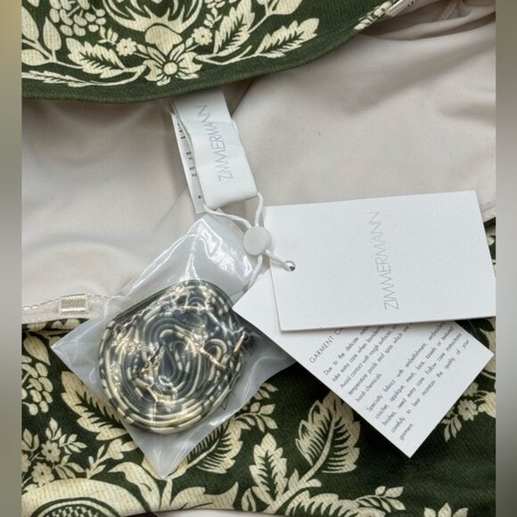 🆕 ZIMMERMANN 🧿 NWT Paisley Bandeau 1PC Swim Suit, Khaki Cream - Sz 2 US 6 - Picture 14 of 16